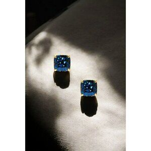 Kate Spade New York Mini Small Square Studs Earrings Navy